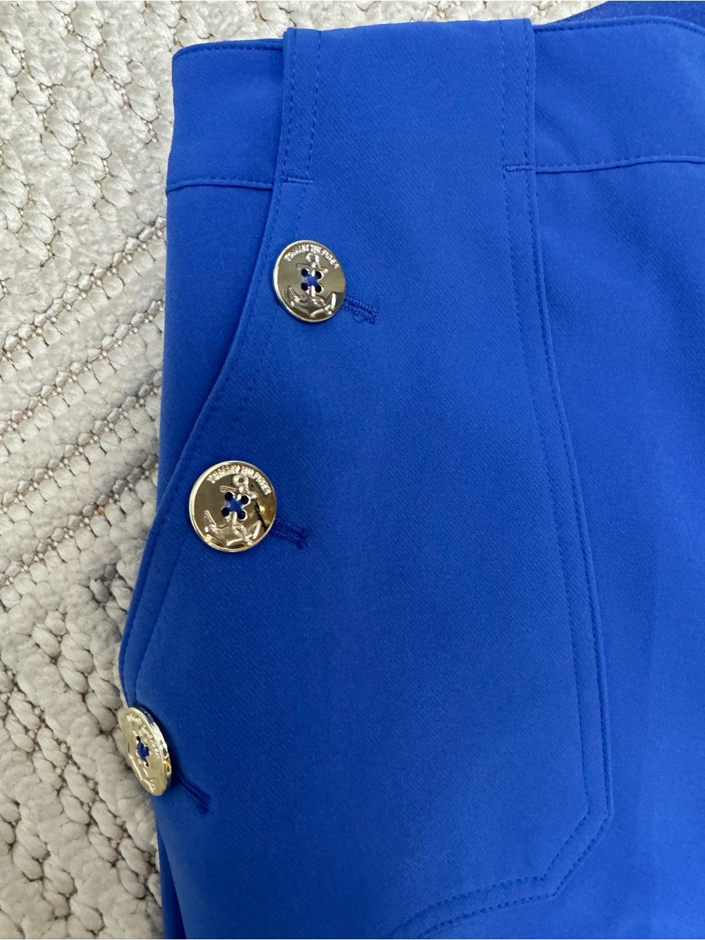 Tommy Hilfiger Chic Cobalt Blue Wide-Leg Pants – Gold Button Detail, NWT
